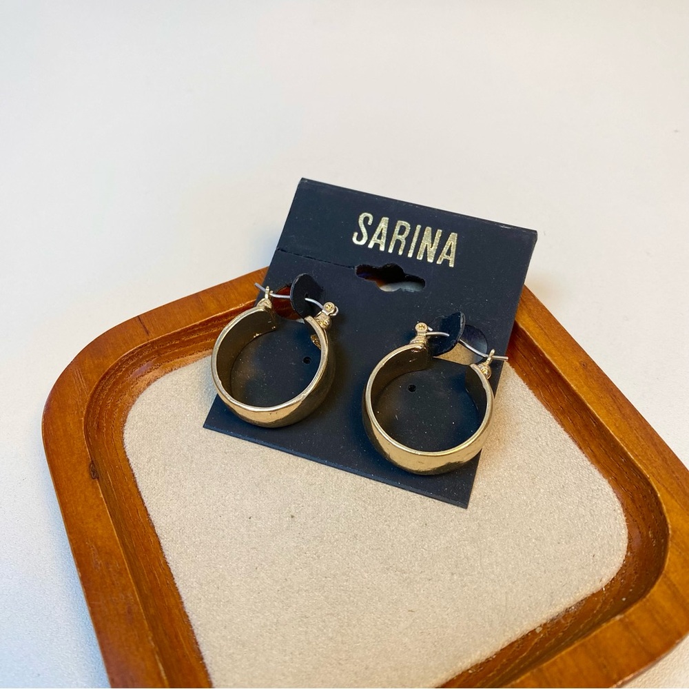 Sarina Bold Thick Gold Hoop Earrings